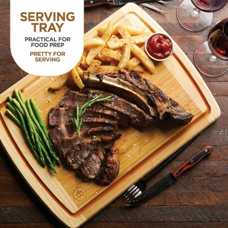 Large Cutting Board, Kitchen Chopping Board, with Juice Grooves.