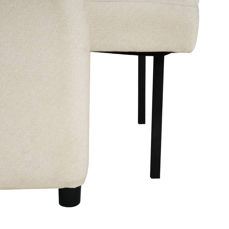 Cotton Linen 3-in-1 Sleeper Sofa Chair with Storage Pocket and Pillow