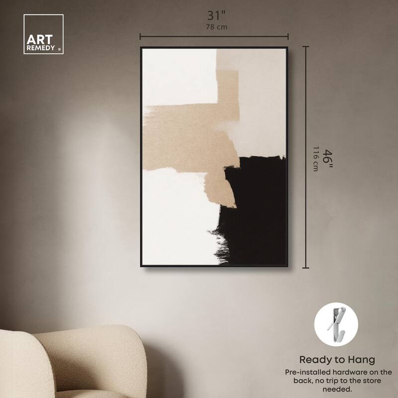 Beige and Black II Canvas by Art Remedy