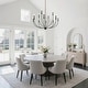 preview thumbnail 13 of 13, LALUZ Modern Transitional 2-Tier 12-Light Black Wheel Chandelier for Large Living Dining Room Entryway - Dia. 48.8" x H 31.5"