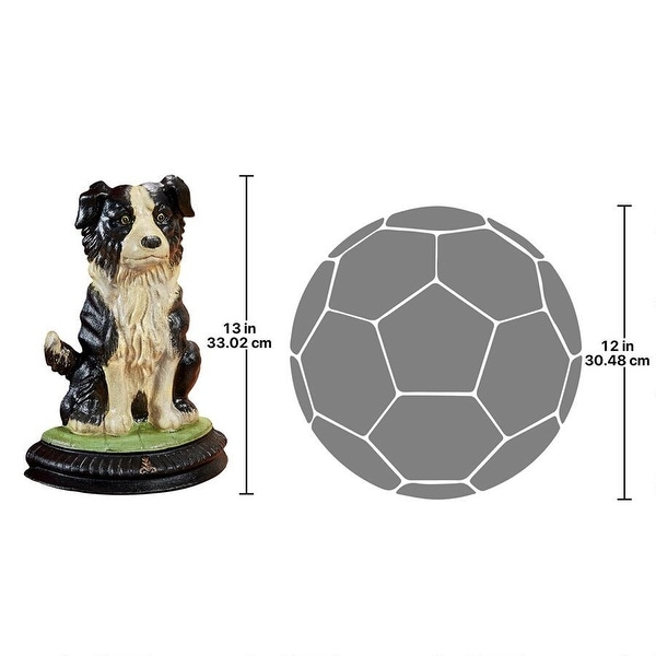 Design Toscano Border Collie Dog Foundry Cast Iron Doorstop Statue
