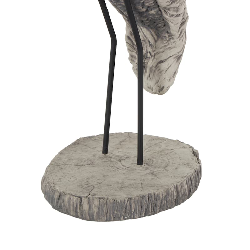 Polystone Bird Textured Sculpture - Gray - Roche River Decor - 10"W x 6"L x 19"H