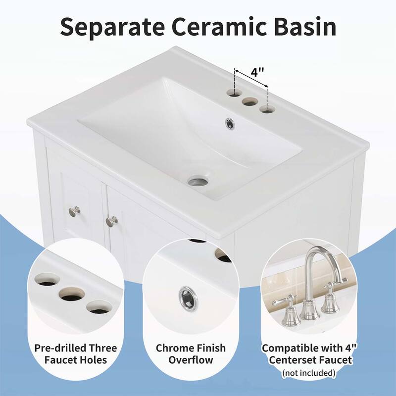 Freestanding Vanity Set with Storage,Adjustable Shelf