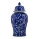 preview thumbnail 3 of 8, A&B Home Indigo and White Cherry Blossom Ceramic Ginger Jar