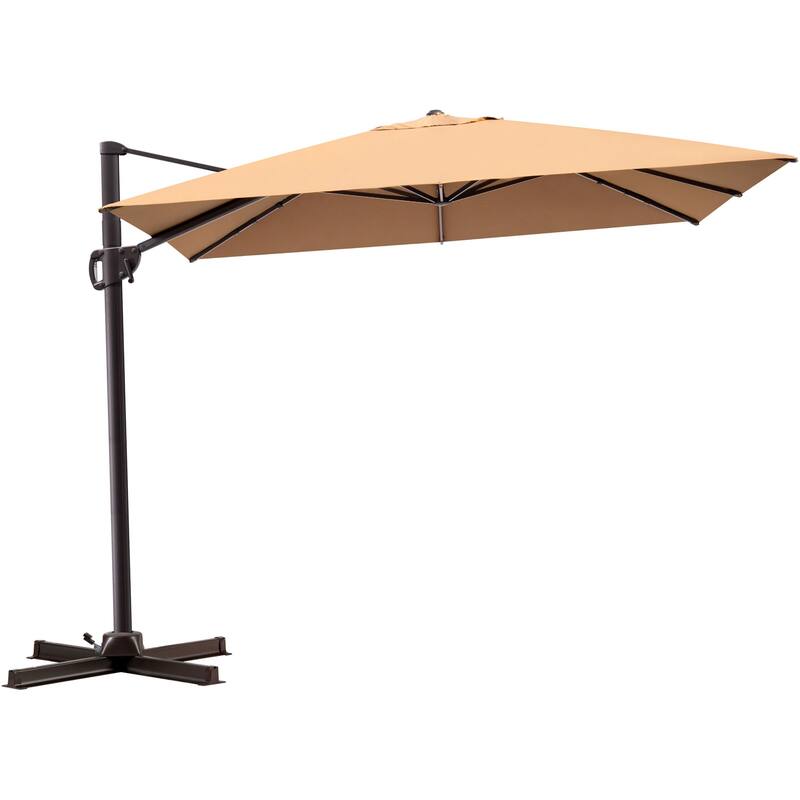 Outdoor Patio Umbrella 9 FT x 11 FT Cantilever-Offset Umbrella with No Base - Tan