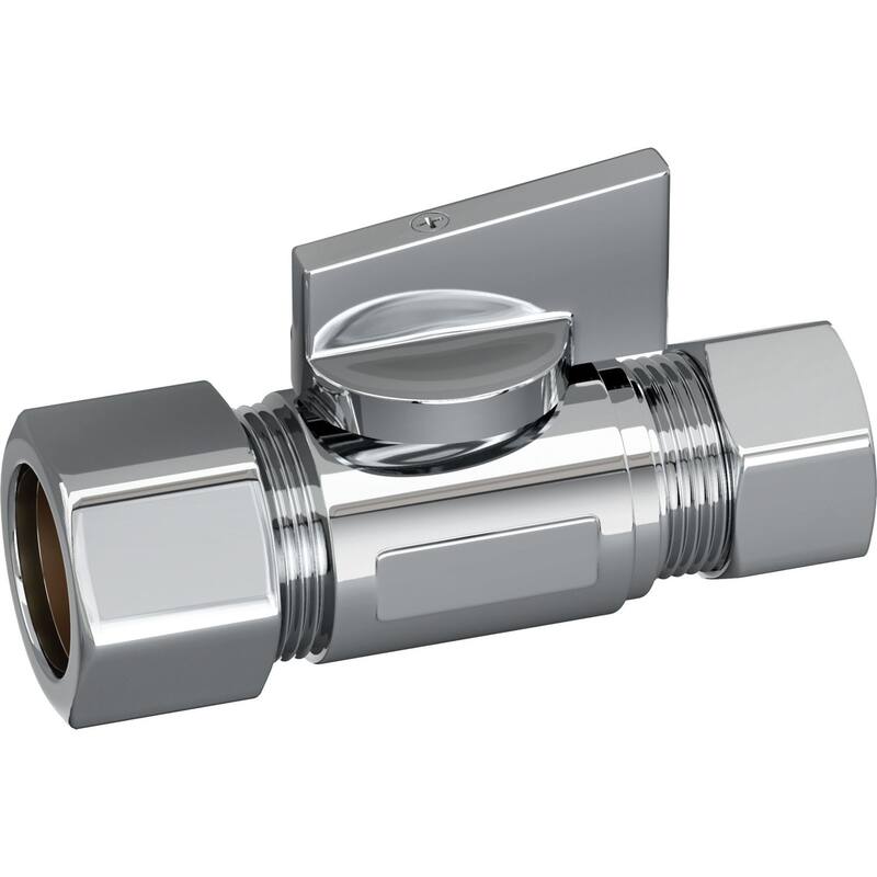 PROFLO 3/8" Comp X 3/8" OD Quarter Turn Straight Valve - Chrome
