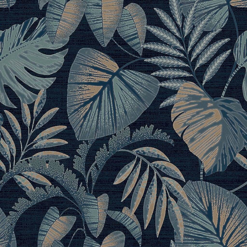 NEXT Jungle Leaves Navy Wallpaper