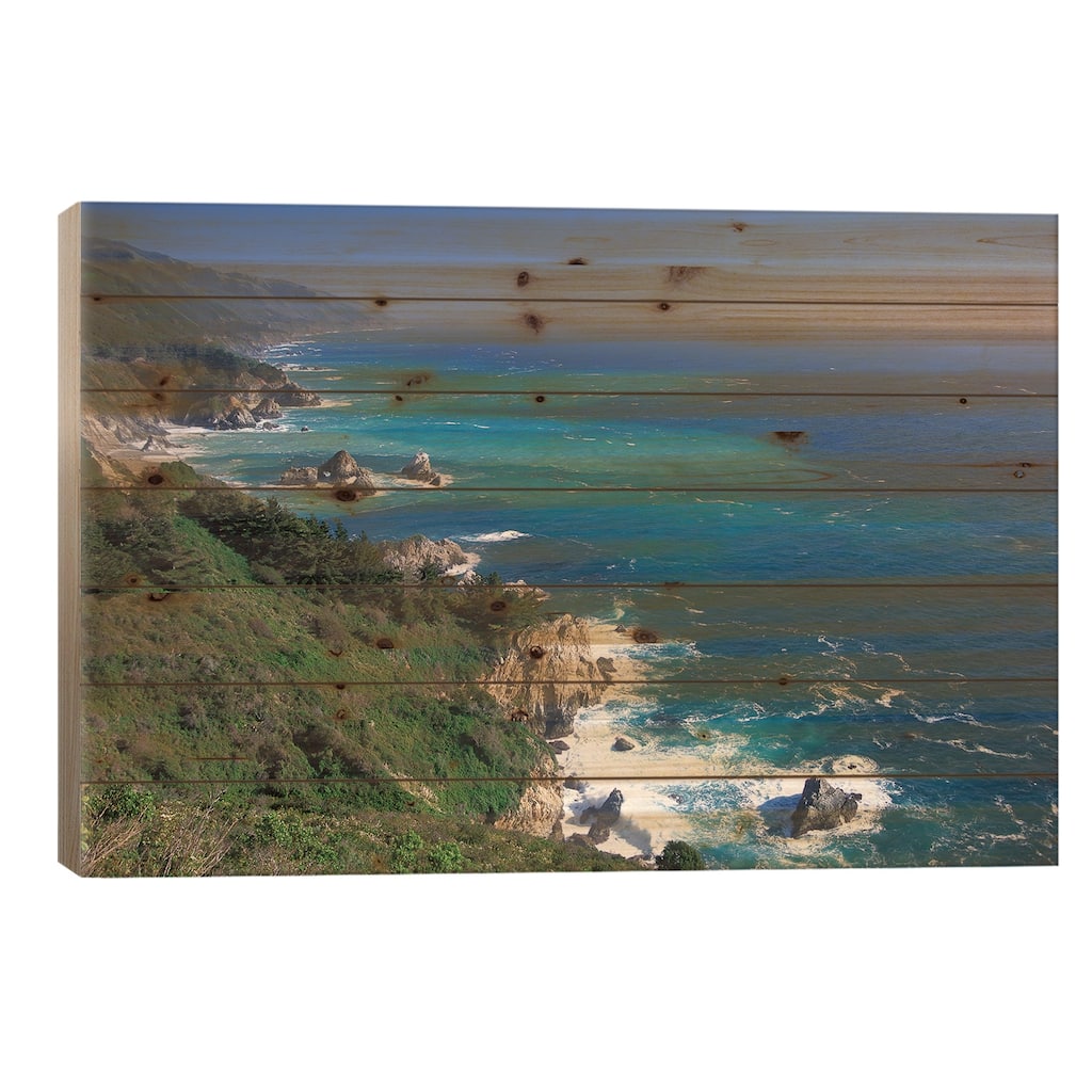 Big Sur Coast From Near Grimes Point, California Print On Wood by Tim Fitzharris - Multi-Color