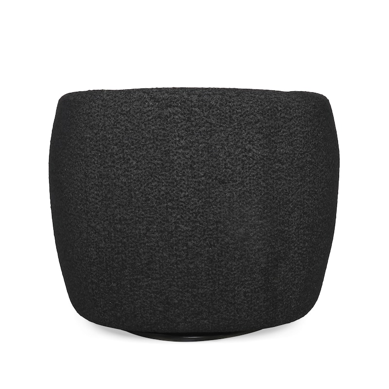 Mokena Textured Boucle Upholstered Swivel Club Chair by Christopher Knight Home
