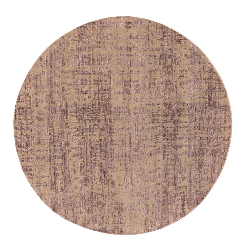 ECARPETGALLERY Hand-knotted Legacy Taupe Silk, Wool Rug - 5'11 x 5'11