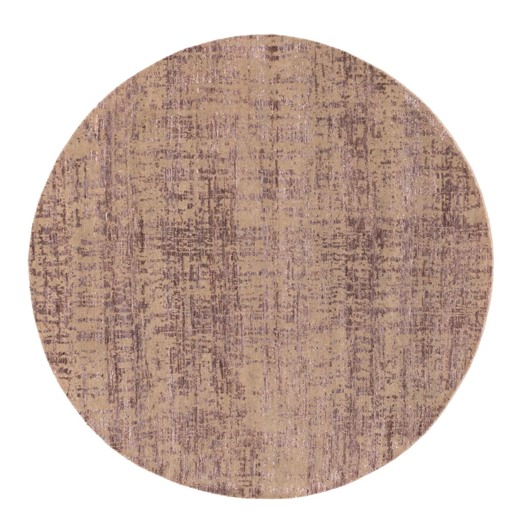 ECARPETGALLERY Hand-knotted Legacy Taupe Silk, Wool Rug - 5'11 x 5'11