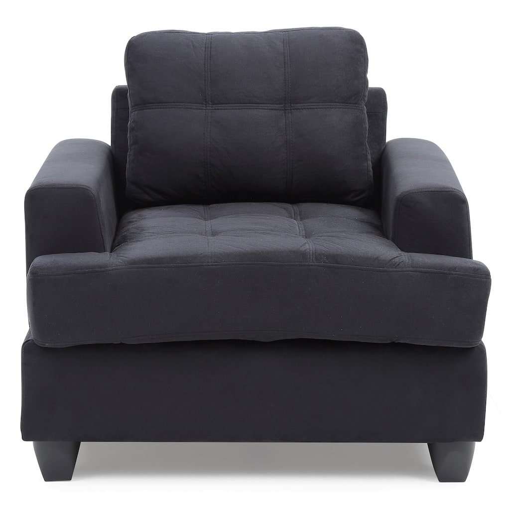 Solid Tufted Upholstered Accent Chair - 38" - Black