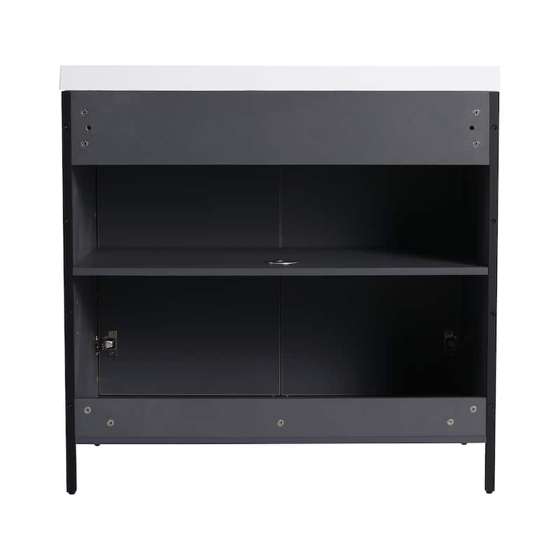 Bathroom Vanity With Sink In 24/30/36 Inch, Freestanding Bathroom Vanity With Soft Close Door and Adjustable Shelf