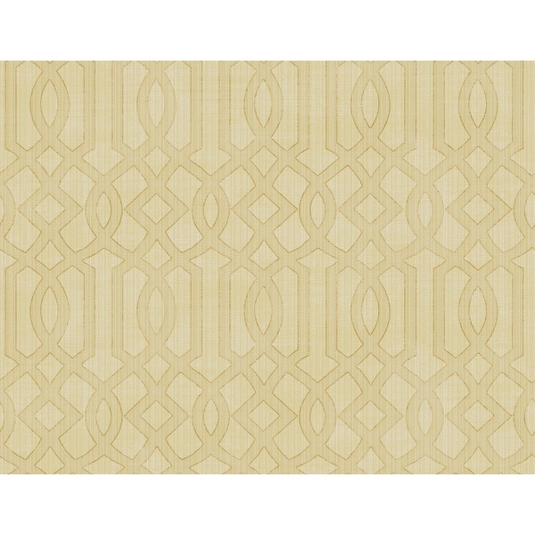 slide 2 of 6, Seabrook Designs Gretel Geometric Lattice Unpasted Wallpaper 27 in. W x 27 ft. L - Parchment & Metallic Gold
