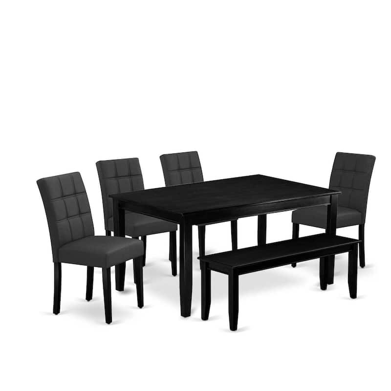 Southwestern Dining Set 6 Piece Table and Chairs - Rectangle Kitchen Table Set, Black