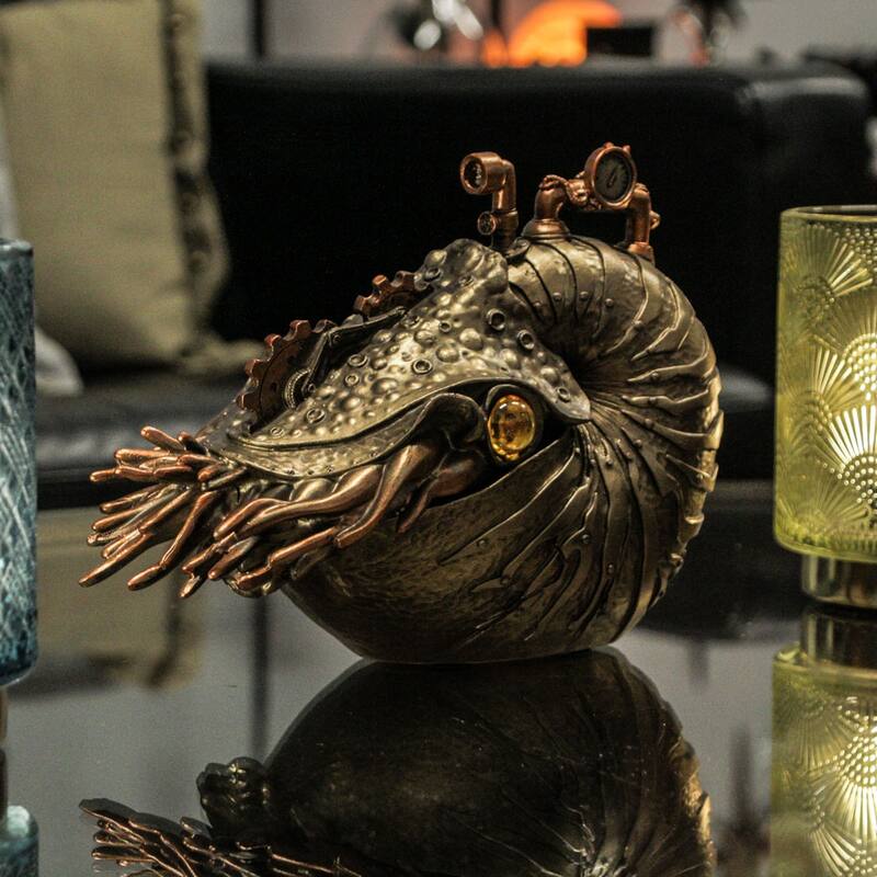 Zeckos Bronze/ Copper Steampunk Nautilus Sea Monster Statue - 6.75 X 9.5 X 4.5 inches