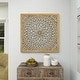 preview thumbnail 10 of 19, Light Brown Wood Handmade Intricately Carved Floral Home Wall Decor with Mandala Design