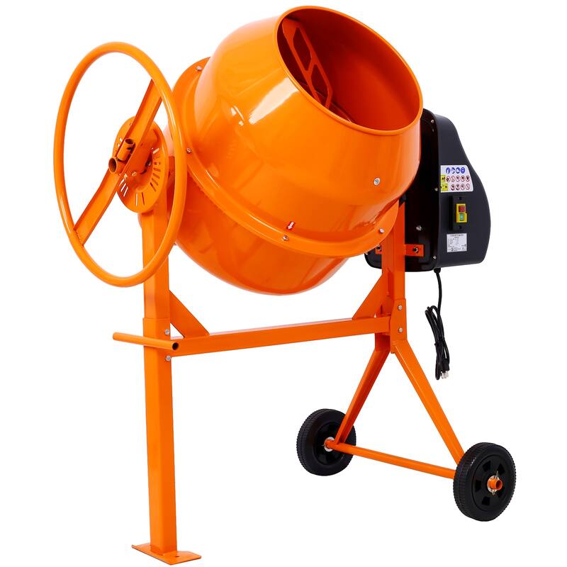 Cement Mixer,5 Cu. Ft Electric Concrete Mixer Machine, 650W AC Motor Portable Power Cement Mixers for Mortar, Stucco and Fodder
