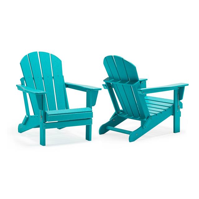 Laguna Outdoor Eco-Friendly Poly Folding Adirondack Chair (Set of 2) - Turquoise