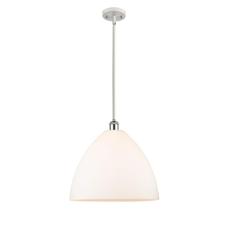 Innovations Lighting Bristol Glass 1 Light 16" Pendant - Matte White/White and Polished Chrome