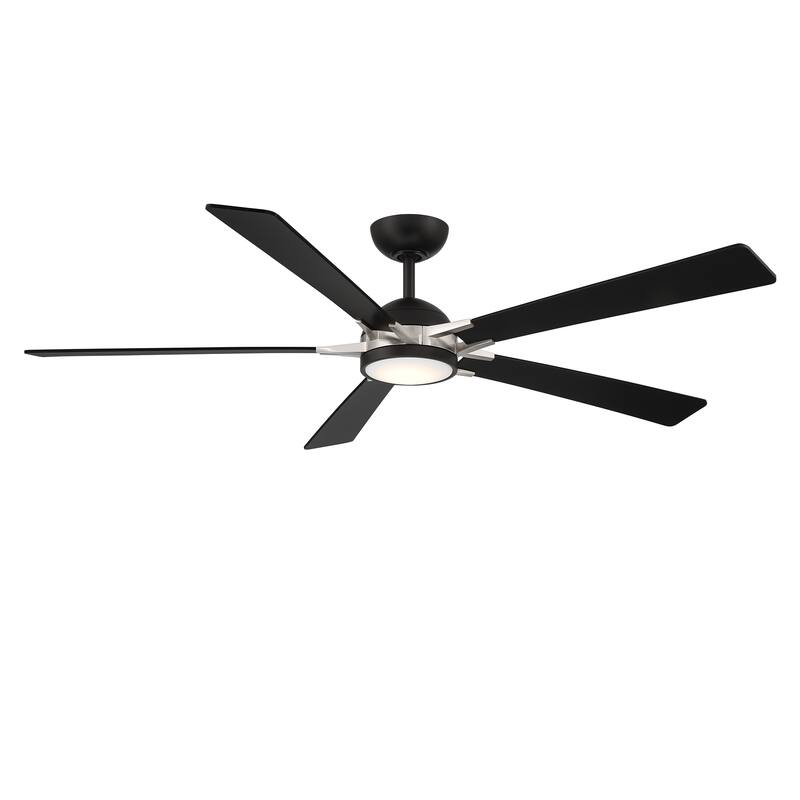 Rotary Indoor or Outdoor 5-Blade 65in Smart Ceiling Fan - 65 - Matte Black/Brushed Nickel