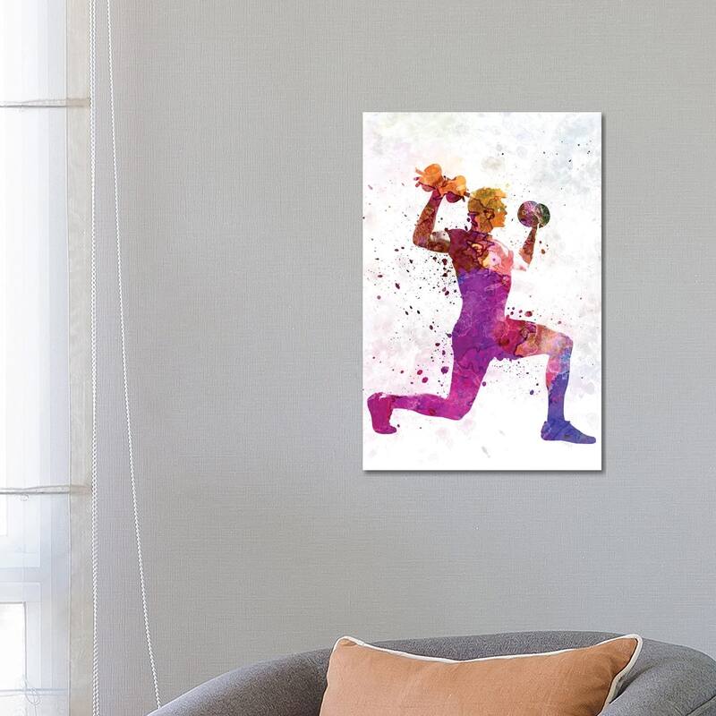 iCanvas "Man Exercising Weight Training Workout Fitness" by Paul Rommer Canvas Print - 26x18x1.5