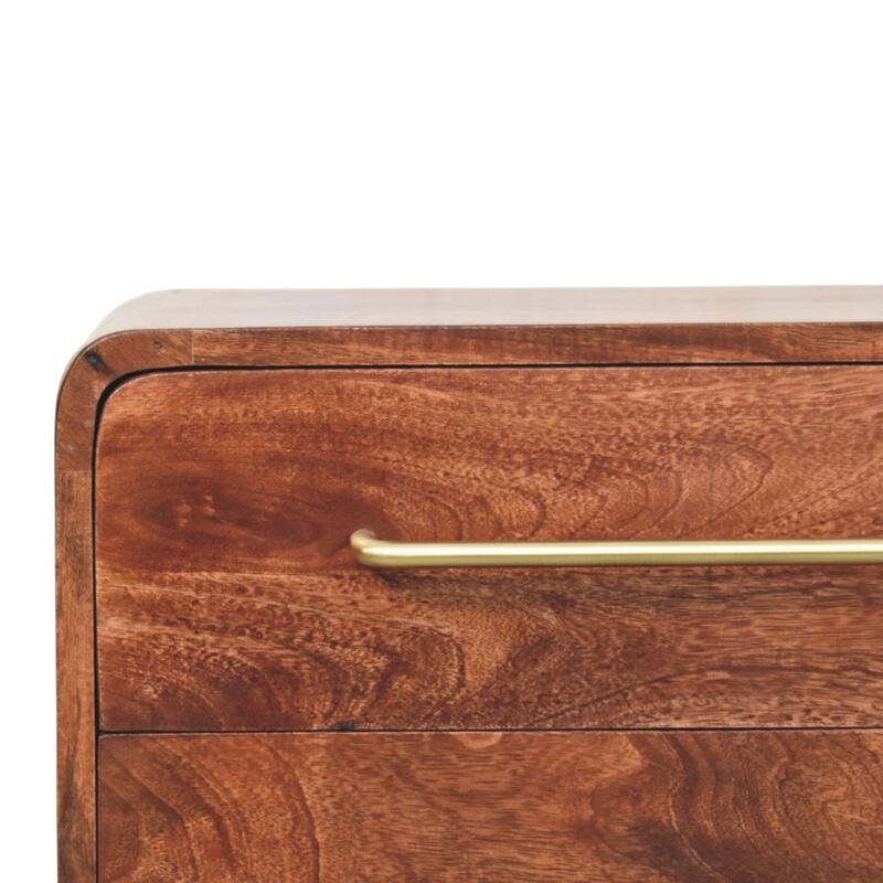 Artisan Furniture Solid Wood 3-Drawer Rounded Chest, Brown, 3-Drawers - N/A