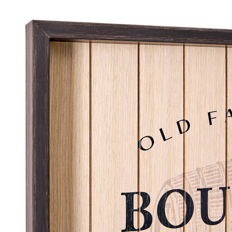 American Art Decor Framed Good Times Bourbon Bar Wall Decor - 18.75" H x 18.75" L x 1.25" D