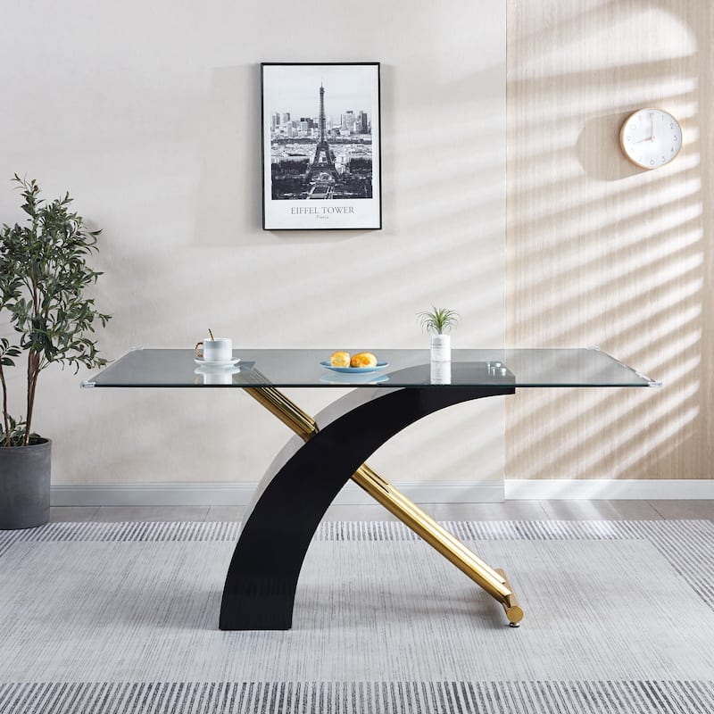 Luxury Glass Top Dining Table