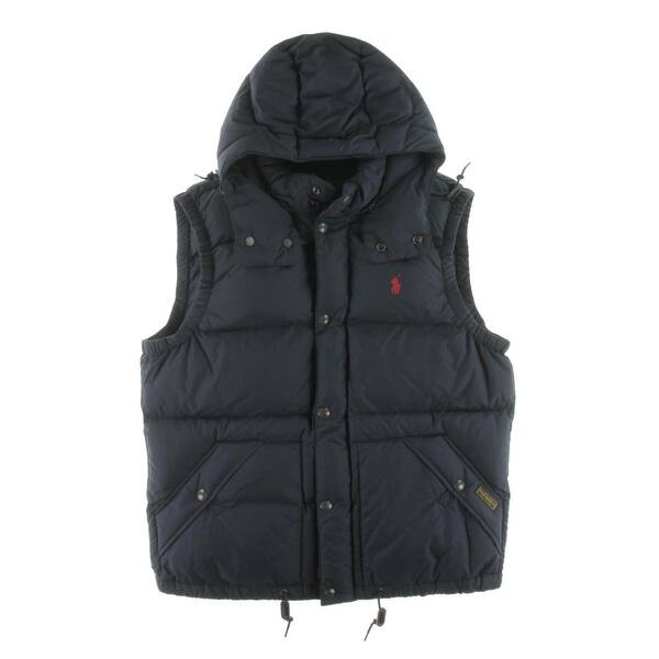 Shop Polo Ralph Lauren Mens Outerwear Vest Hooded Monogram M