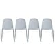 preview thumbnail 49 of 50, Set of 4 Plastic Dining Chairs For Kitchen Office Business Cafe Guest Waiting Room Event Party Outdoor Patio Hotel Grey