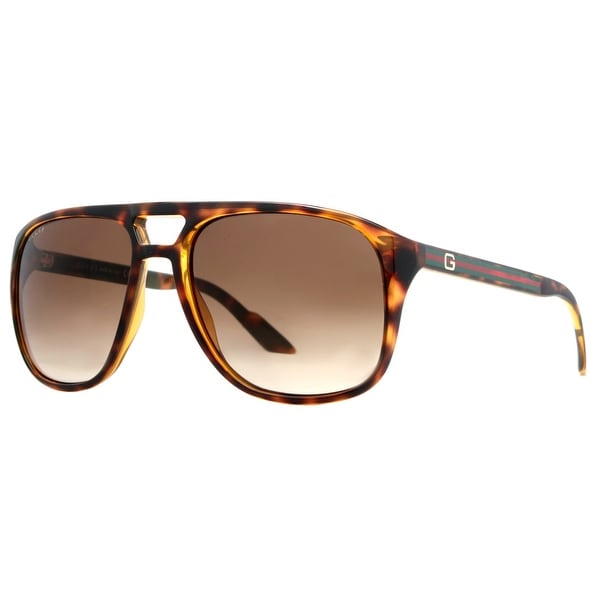 Gucci GG 1018/S 791/CC Havana Brown/Brown Gradient Aviator Sunglasses - havana brown - 57mm-17mm-135mm