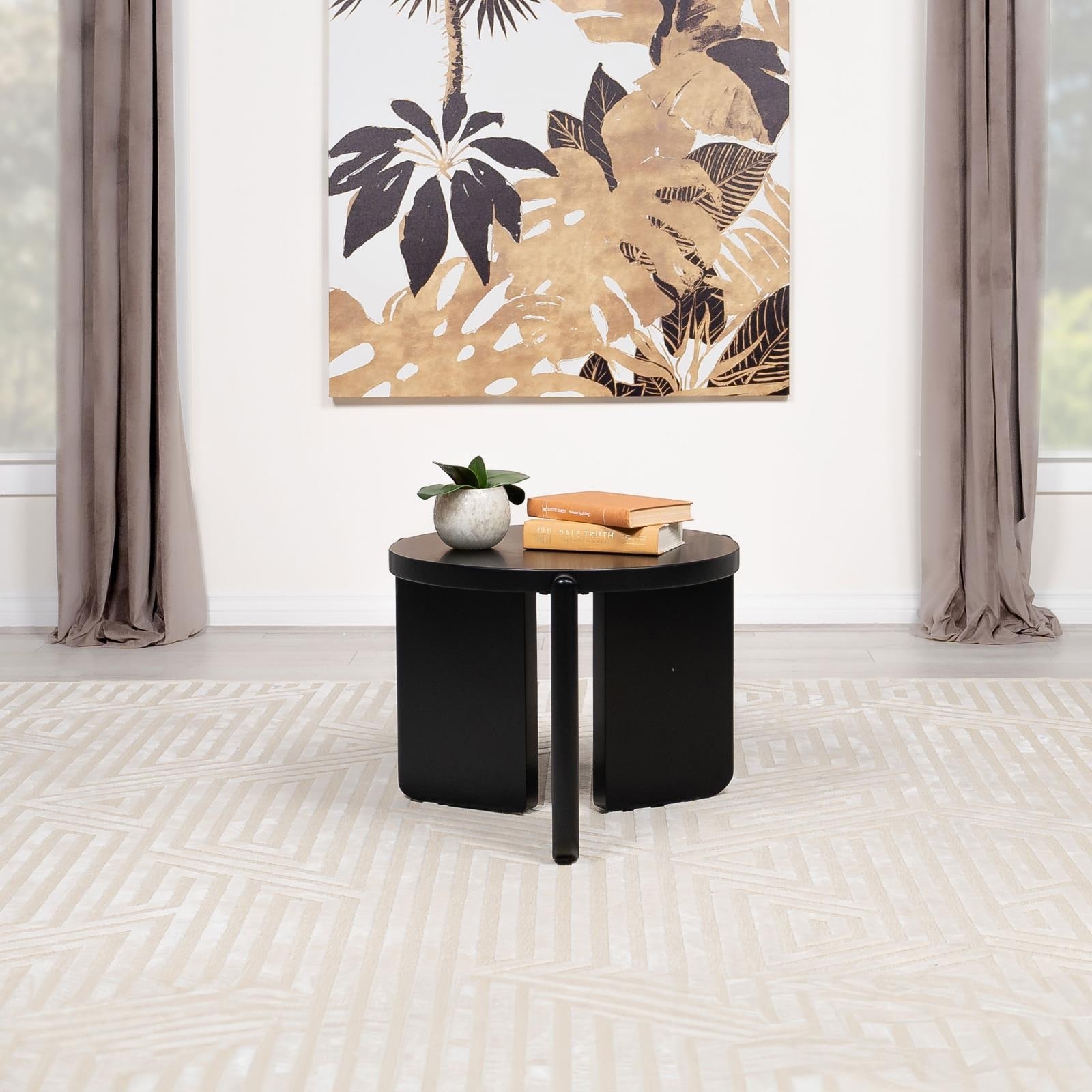 Harrison Black Round End Table