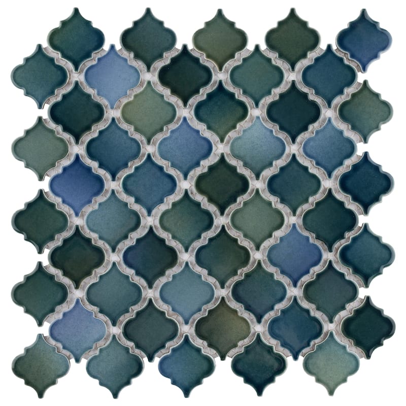 Merola Tile Hudson Tangier Lagoon 12-3/8" x 12-3/8" Porcelain Mosaic Floor and Wall Tile