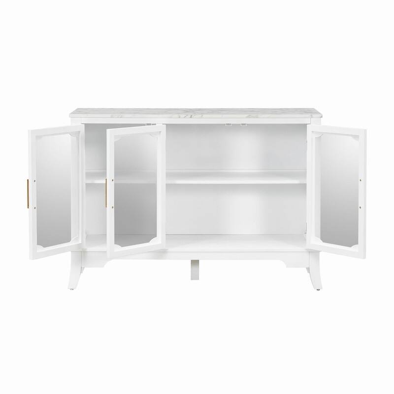 3-Doors Storage Cabinet with Large Storage Space for Living Room and Dining Room Storage