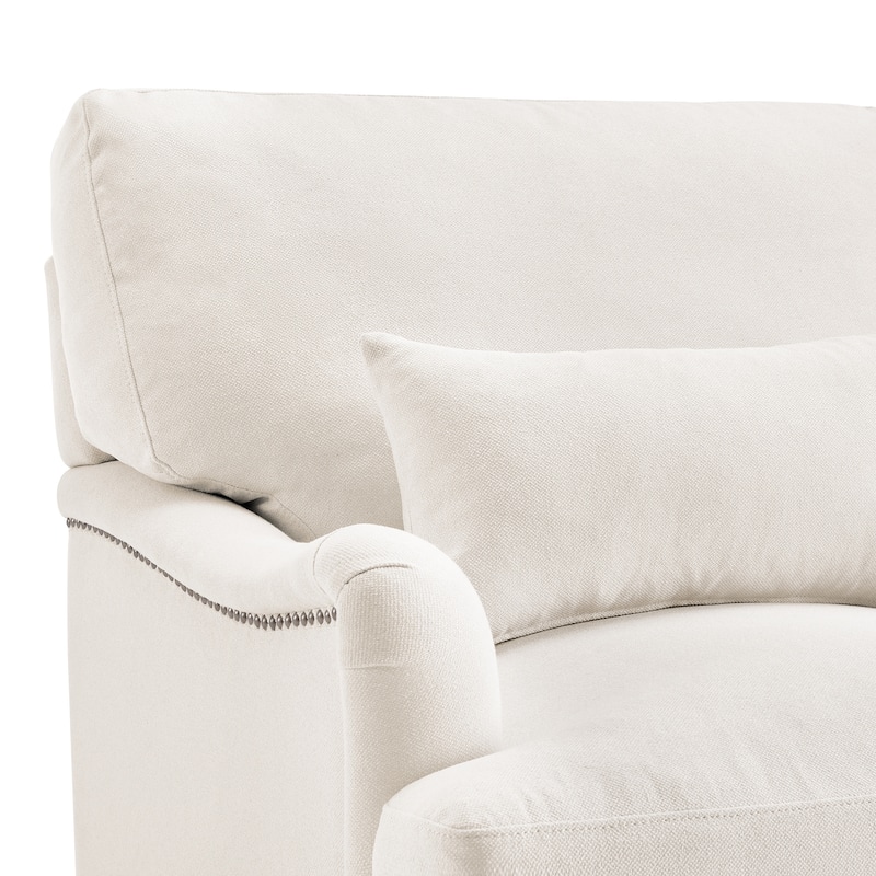 Modern Accent Chair Upholstered Solid Wood Frame with Lumbar Pillow Living Room Armchair