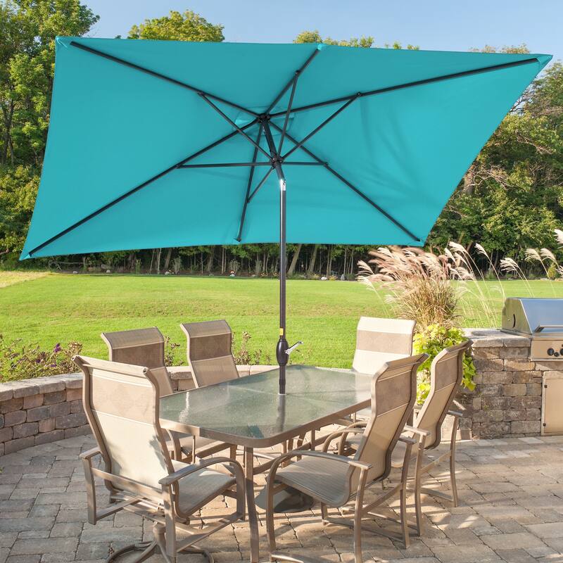 BONOSUKI Aluminum 10 x 6.5ft Patio Market Umbrella,Tilt and Crank