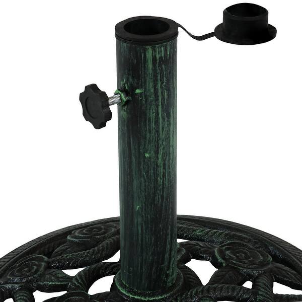 Shop Black Friday Deals On Sunnydaze Rose Blossom Cast Iron Patio Umbrella Base Green 16 Diameter Overstock 28546977