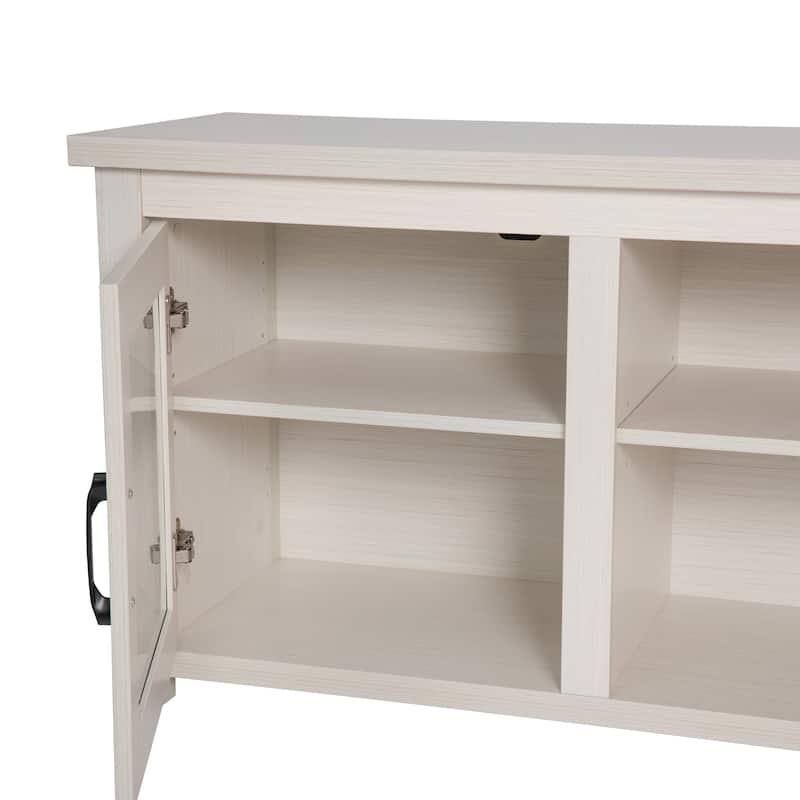 Classic TV Stand for up to 80" TVs-Glass Fronted Doors-Modern Finish - 65"W x 16"D x 23.625"H