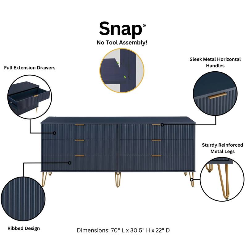 Manhattan Comfort 3-Piece Dumbo Modern 5-Drawer Tall Dresser Nightstand Combo Set