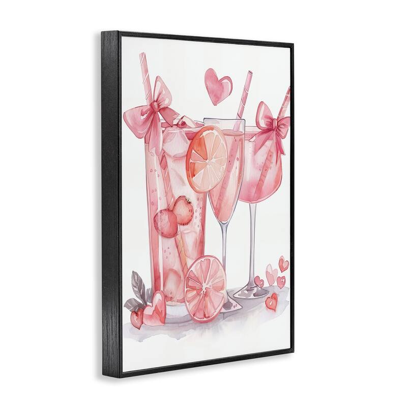 Stupell Pink Glam Cocktail Party Framed Giclee Art Design By LSR Design Studio