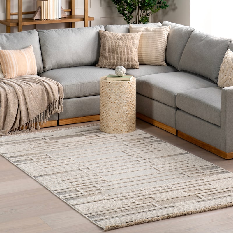 Nuloom Ismene Modern High-Low Fringe Area Rug.