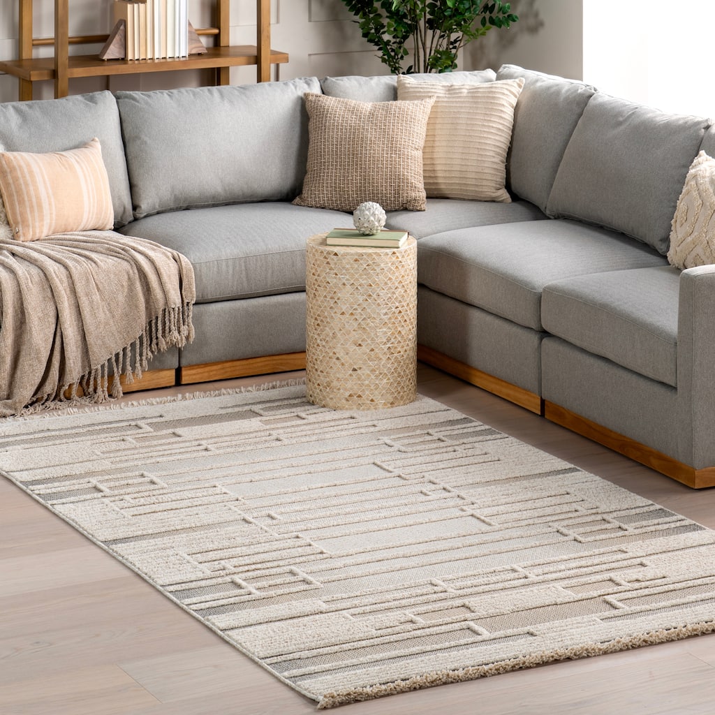 Nuloom Ismene Modern High-Low Fringe Area Rug.
