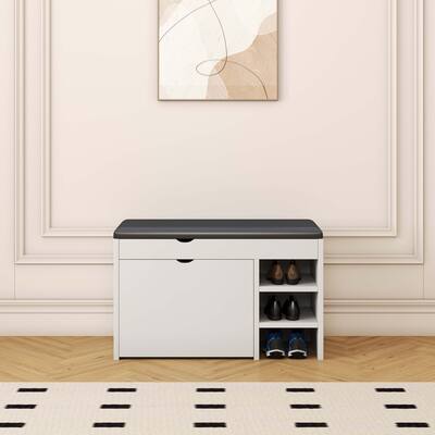 Shoe cabinet with open shelves