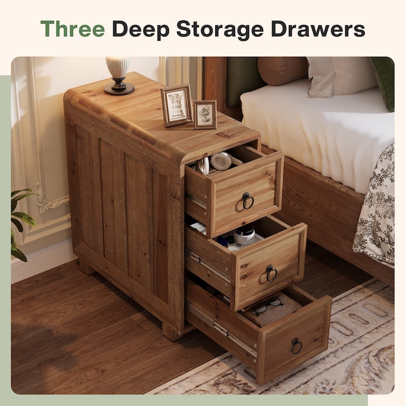 Solid Wood End Table for Small Spaces