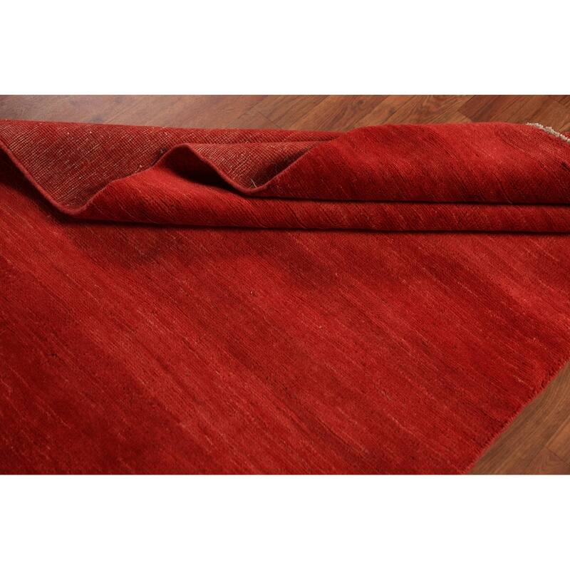 Gabbeh Modern Rug Handmade Oriental Red Wool Carpet - 3'6" x 5'10"