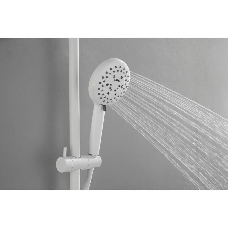 ShowerSpas Shower System, with 10" Rain Showerhead, 4-Function Hand Shower, Adjustable Slide Bar and Soap Dish