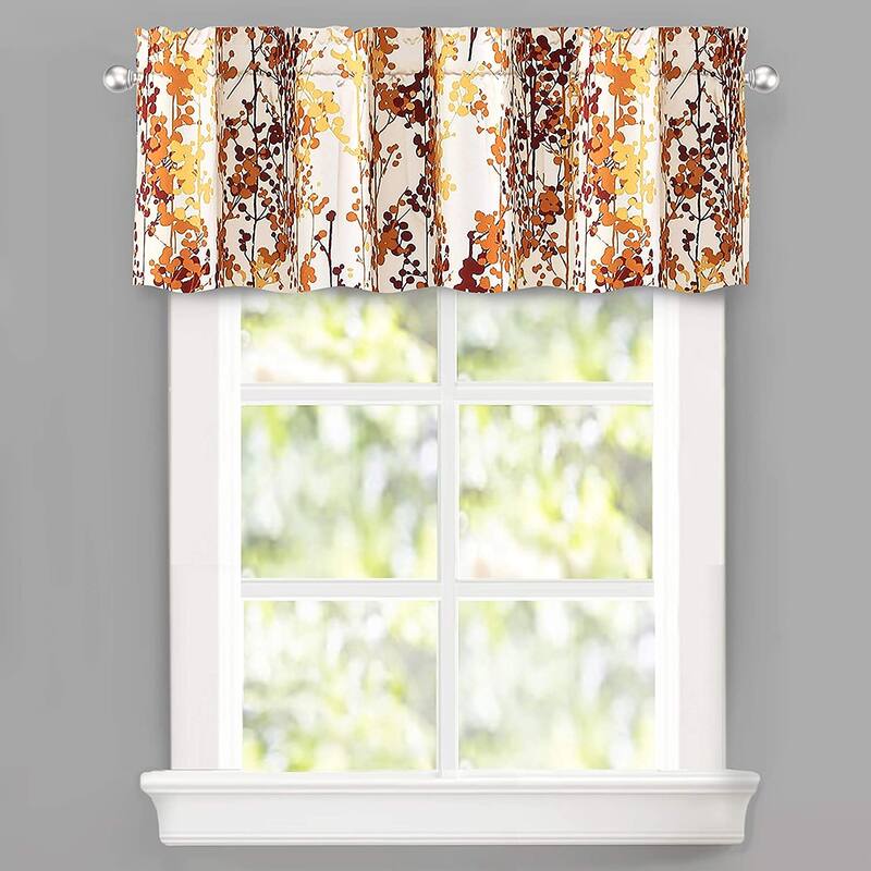 DriftAway Leah Abstract Floral Blossom Ink Painting Thermal Insulated Window Curtain Valance