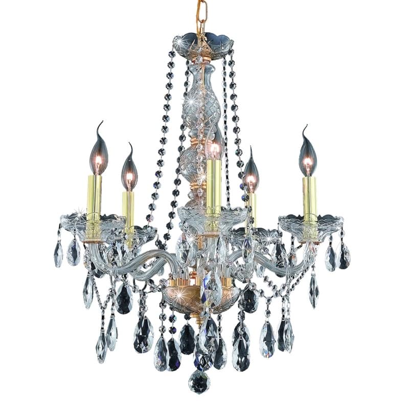 Fleur Illumination Collection Chandelier D:21in H:26in Lt:5 Gold Finish