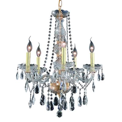 Fleur Illumination Collection Chandelier D:21in H:26in Lt:5 Gold Finish